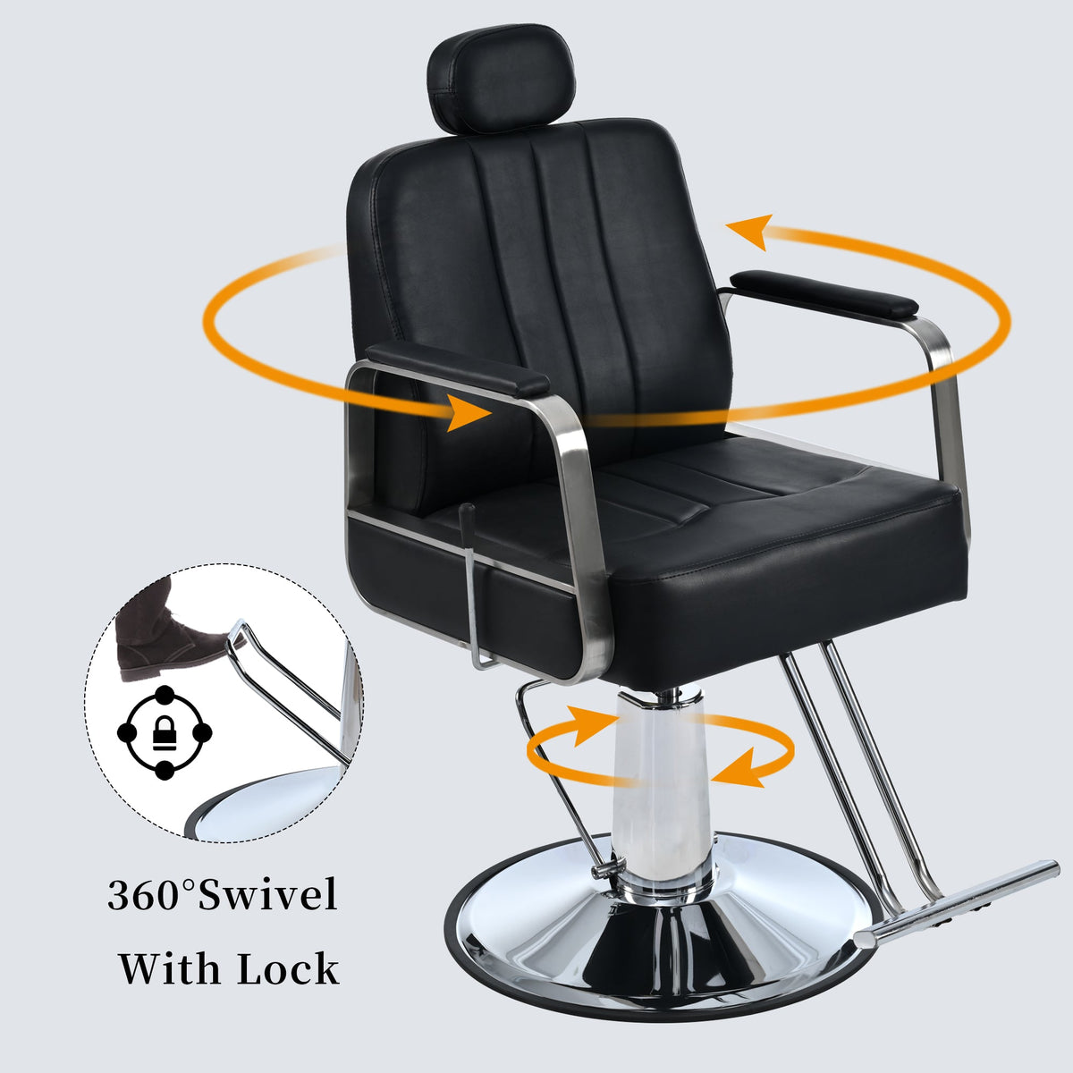 Hydraulic Salon Chair, 400 lb Capacity, 360° Swivel