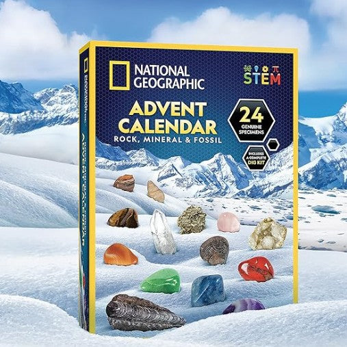 Rock Advent Calendar: 24 Genuine Specimens STEM Gift