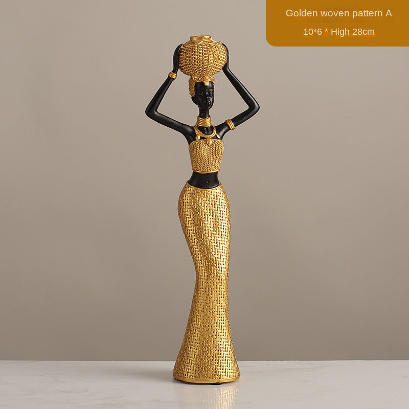 African Resin Figurines for Warm Artistic Home Decor