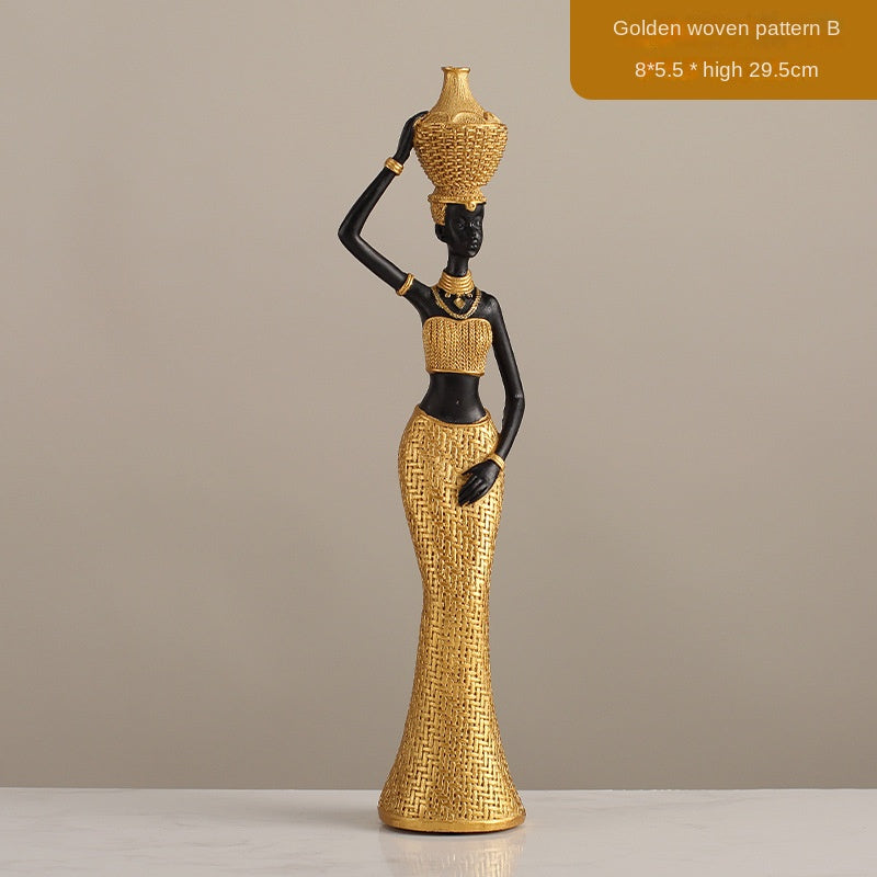 African Resin Figurines for Warm Artistic Home Decor