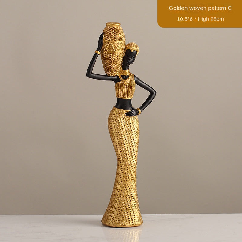 African Resin Figurines for Warm Artistic Home Decor