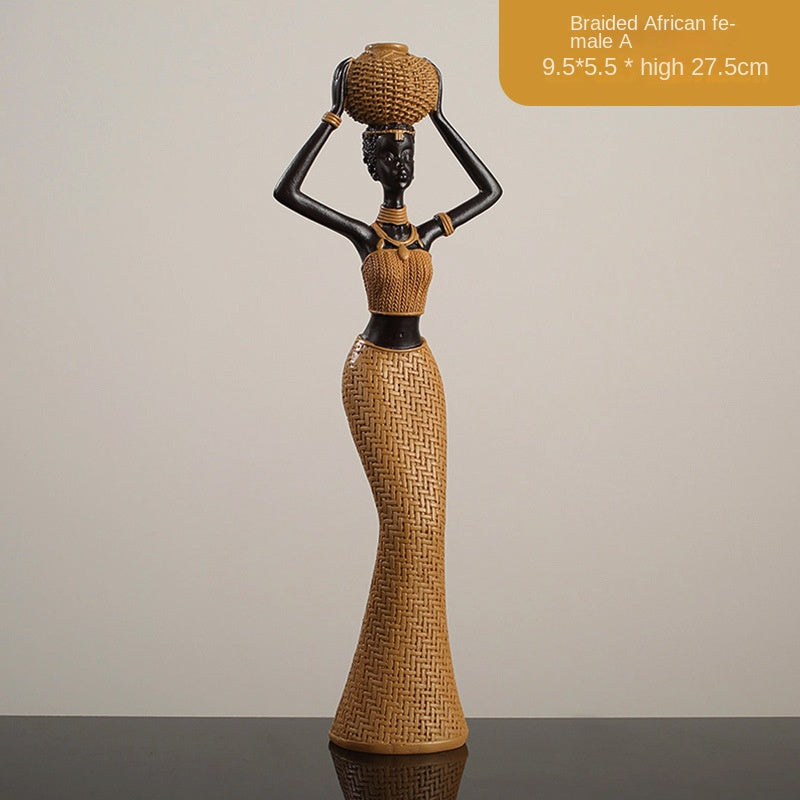 African Resin Figurines for Warm Artistic Home Decor