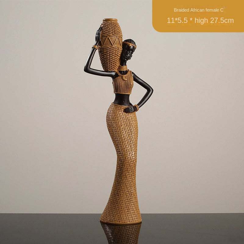 African Resin Figurines for Warm Artistic Home Decor
