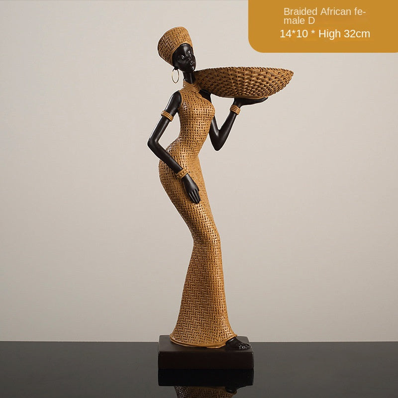 African Resin Figurines for Warm Artistic Home Decor