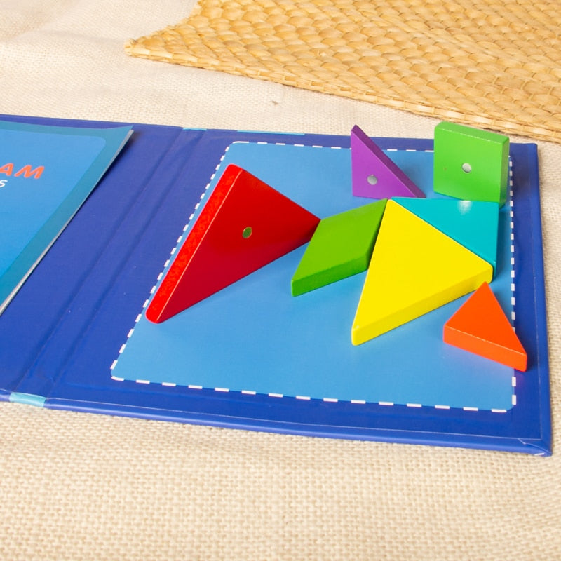 Magnetic Tangram Puzzle Book for Screen-Free Learning