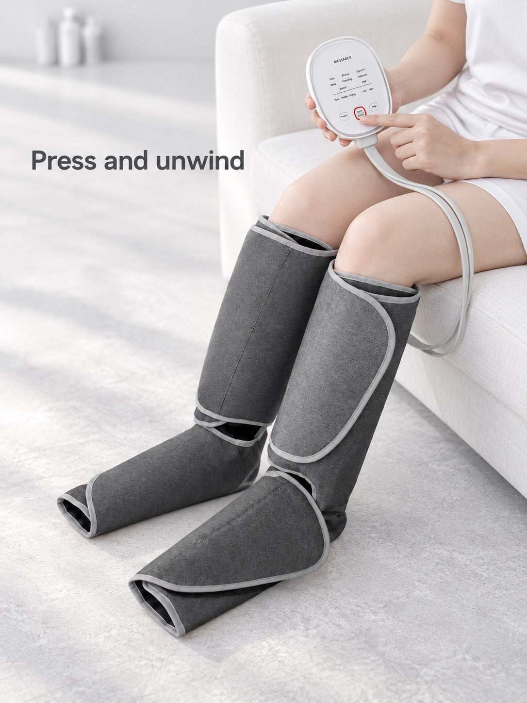Air Compression Leg Massager with Heat for Tired Legs