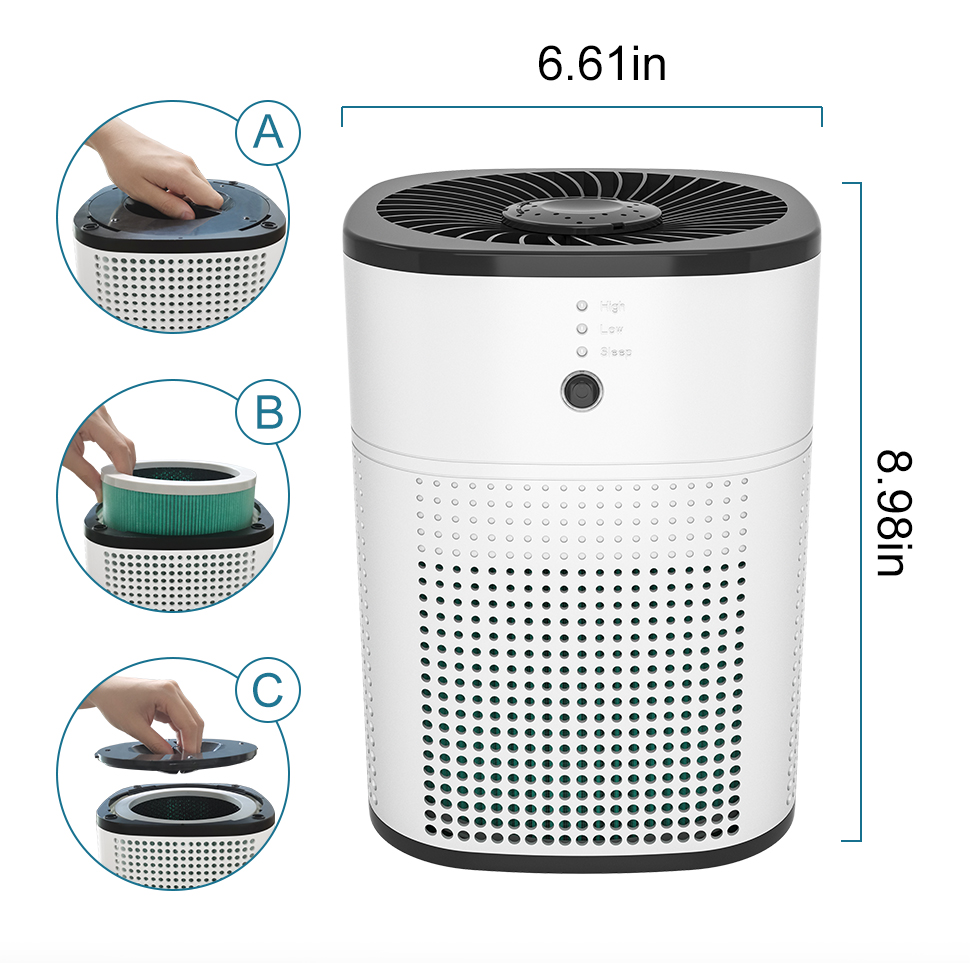 Desktop Air Purifier for Dust, Smoke & Household Odors