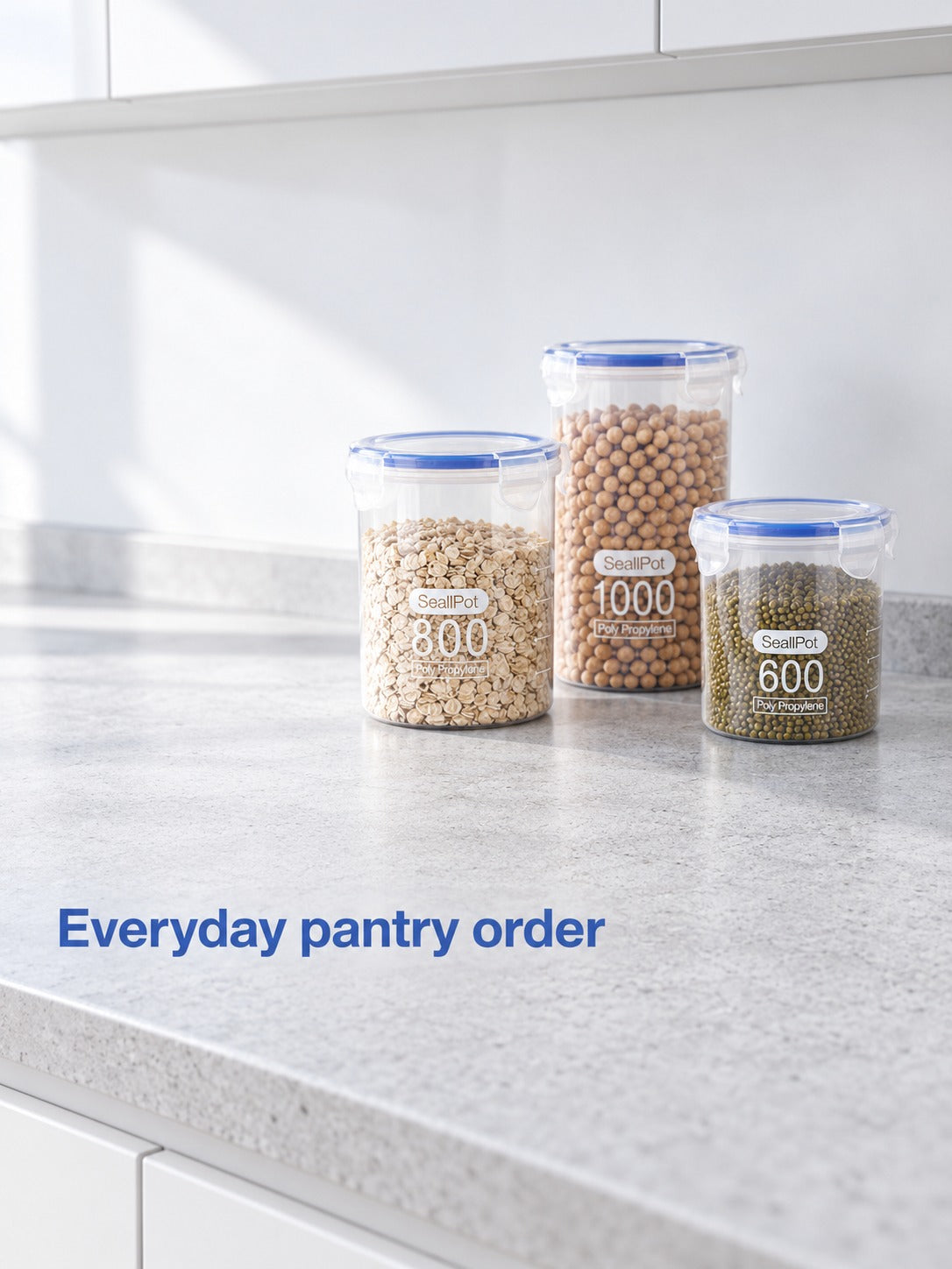 Airtight Food Storage Jars for Grains, Snacks & Cereal