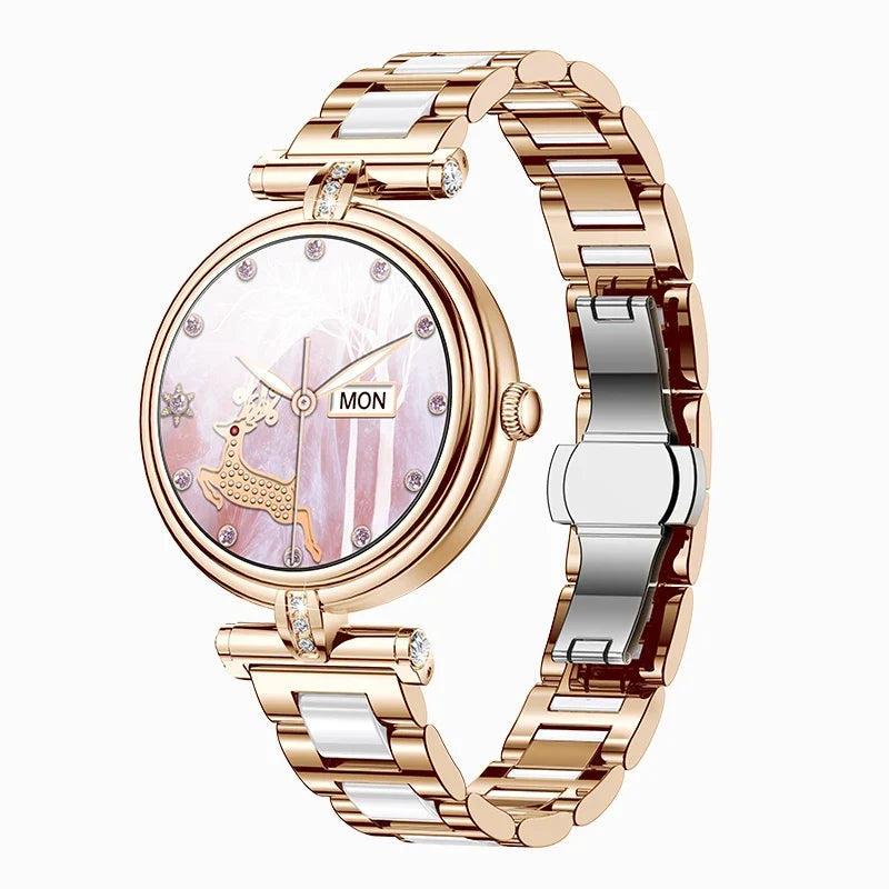 Women's Fitness Smartwatch with Rose Gold Bracelet