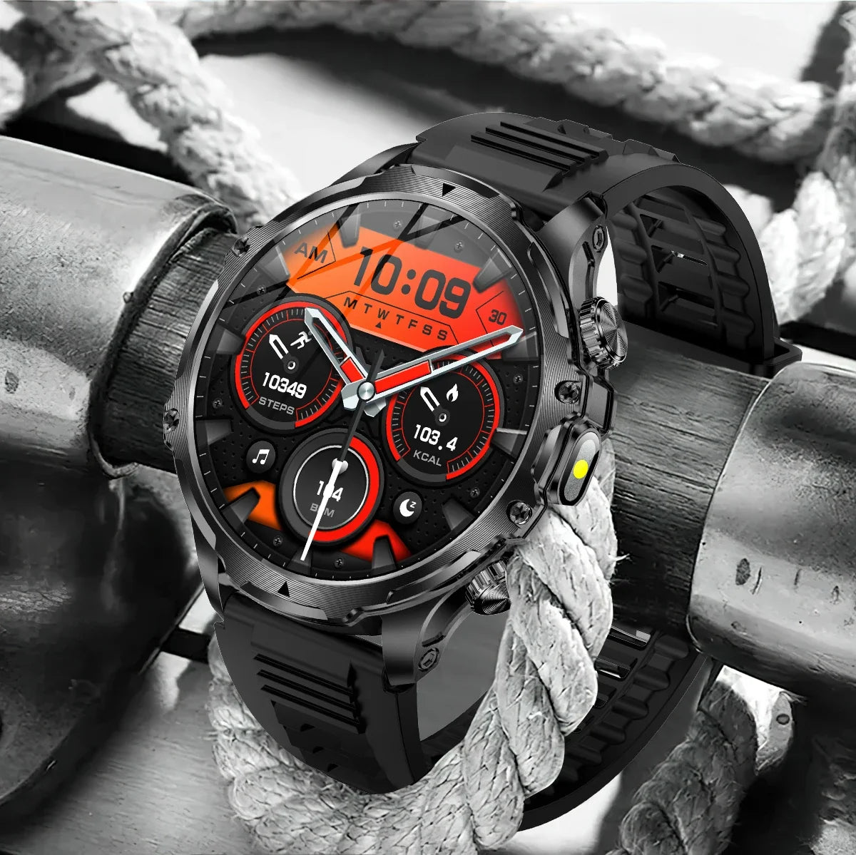 Rugged Smartwatch with LED Flashlight & Bluetooth Calling