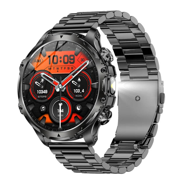 Rugged Smartwatch with LED Flashlight & Bluetooth Calling