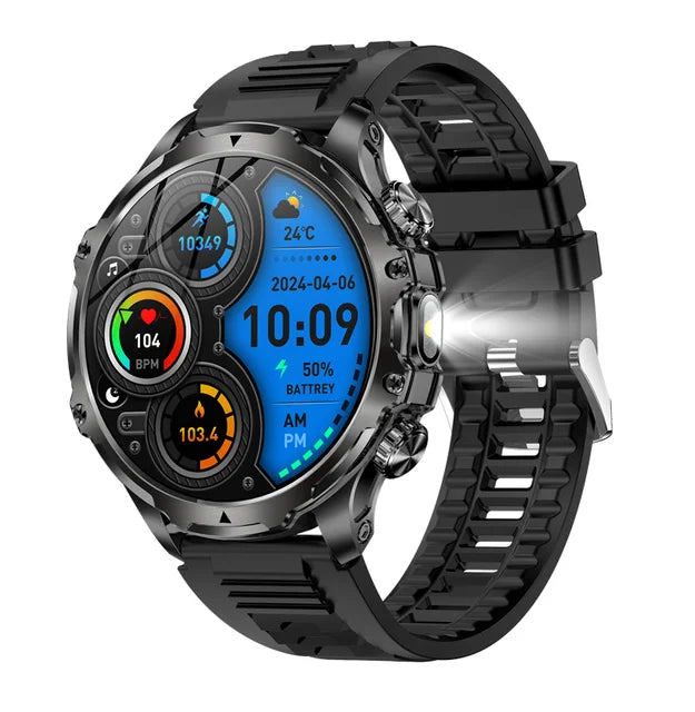 Rugged Smartwatch with LED Flashlight & Bluetooth Calling