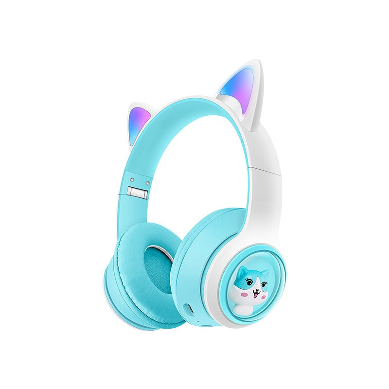 Cat Ear Wireless Headphones with LED Lights, BT 5.3