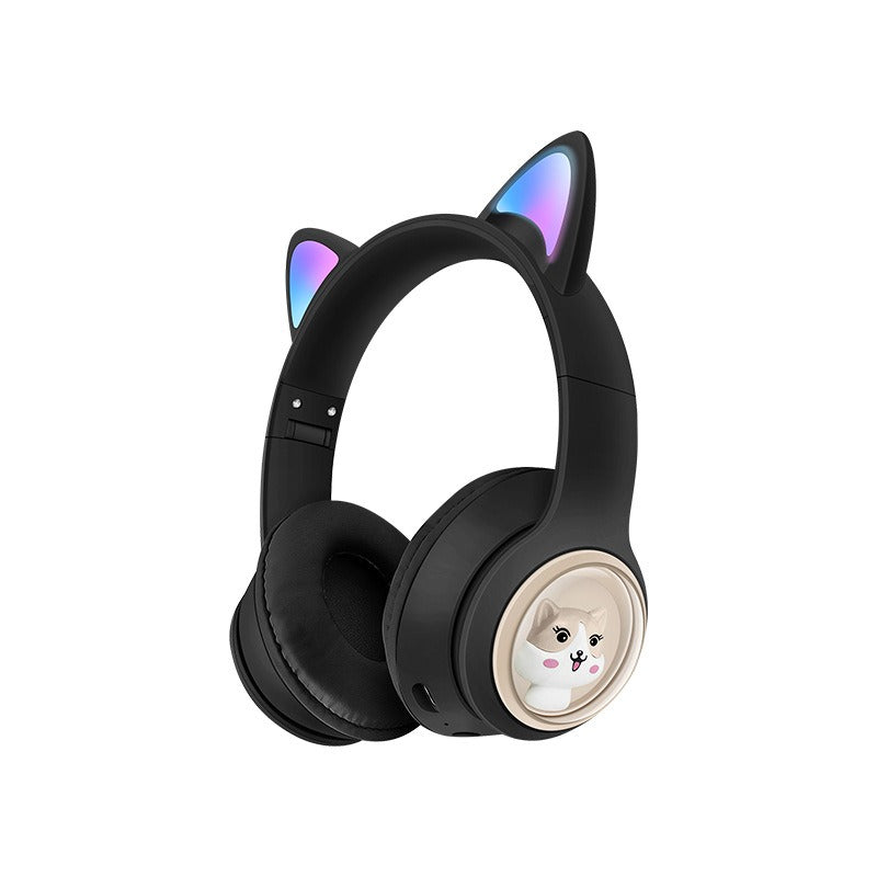 Cat Ear Wireless Headphones with LED Lights, BT 5.3