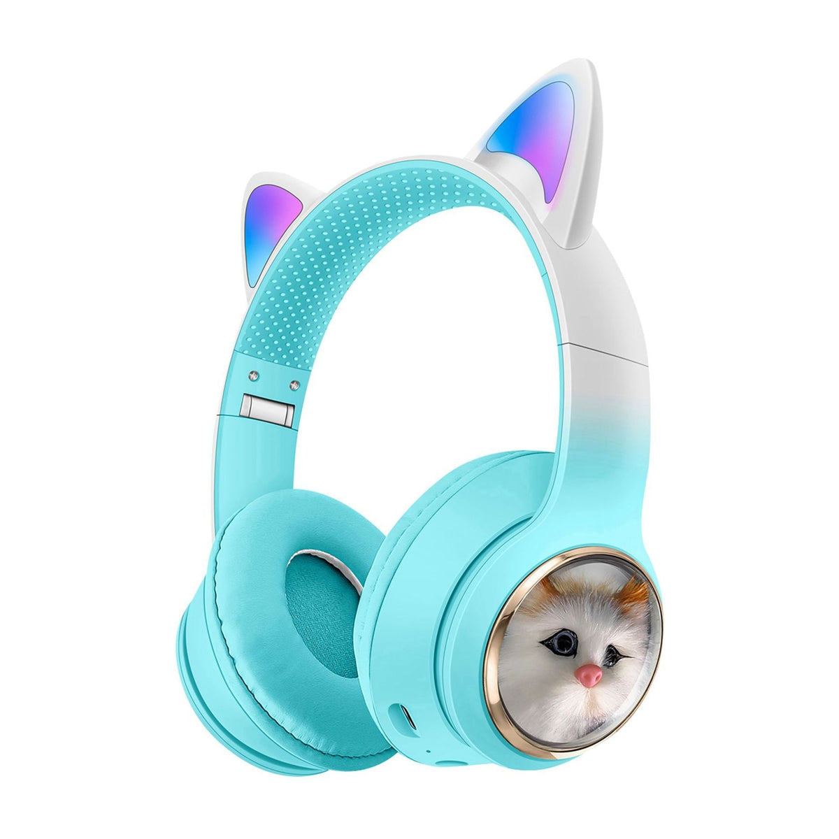 Foldable Cat Ear Bluetooth Headphones with LED Ears