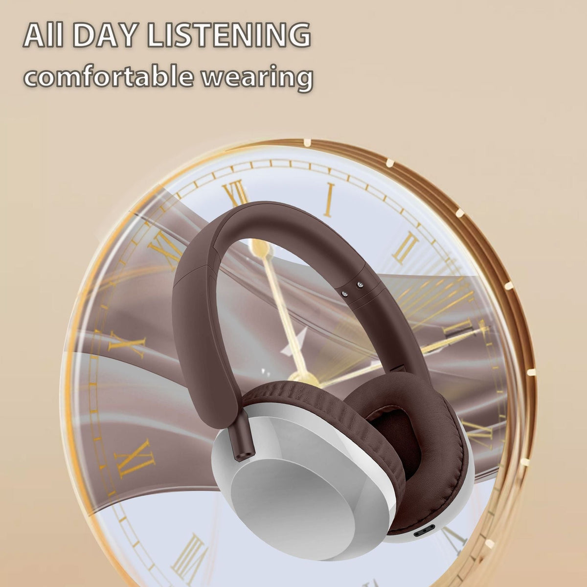 Wireless Over-Ear Headphones for All-Day Comfort Fit