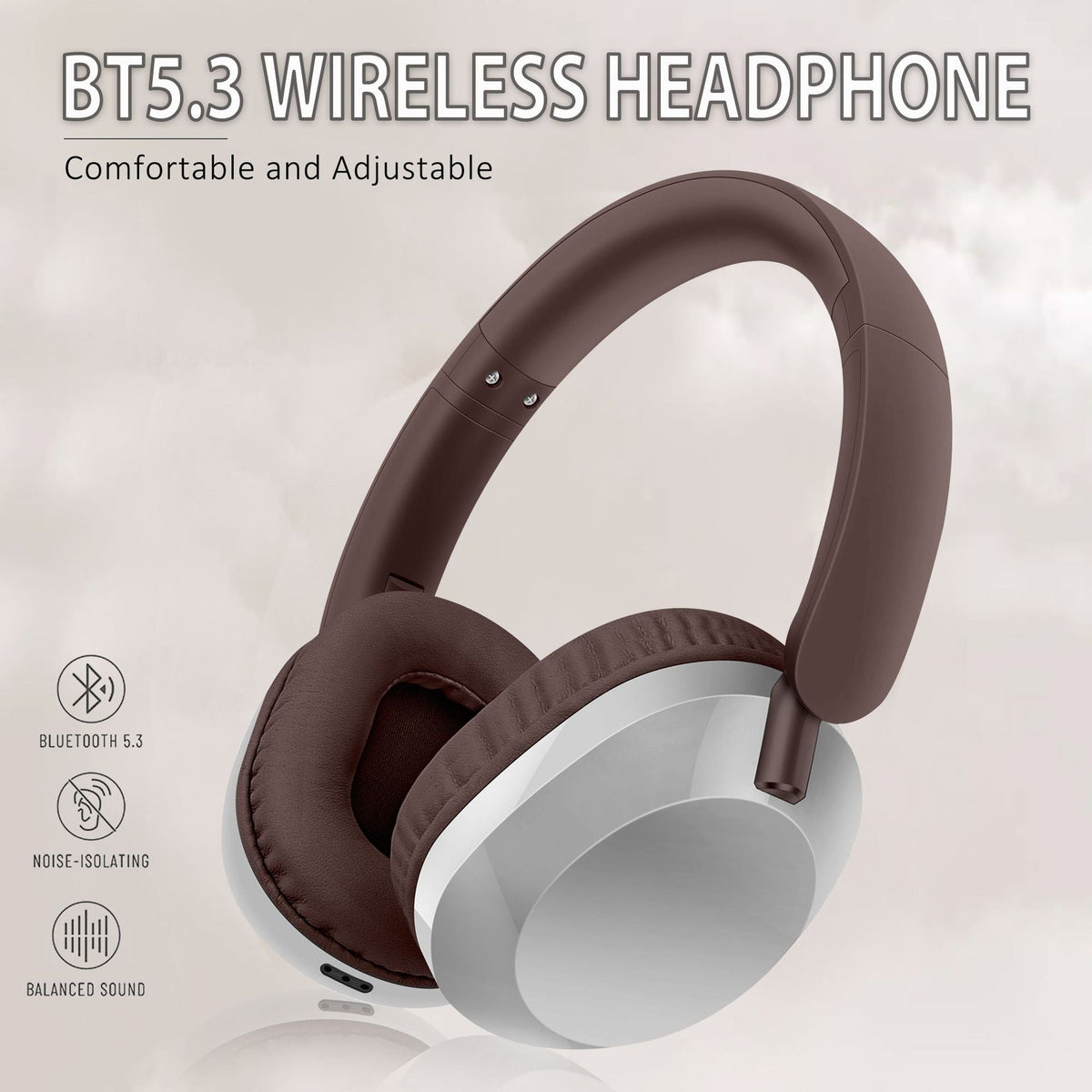 Wireless Over-Ear Headphones for All-Day Comfort Fit