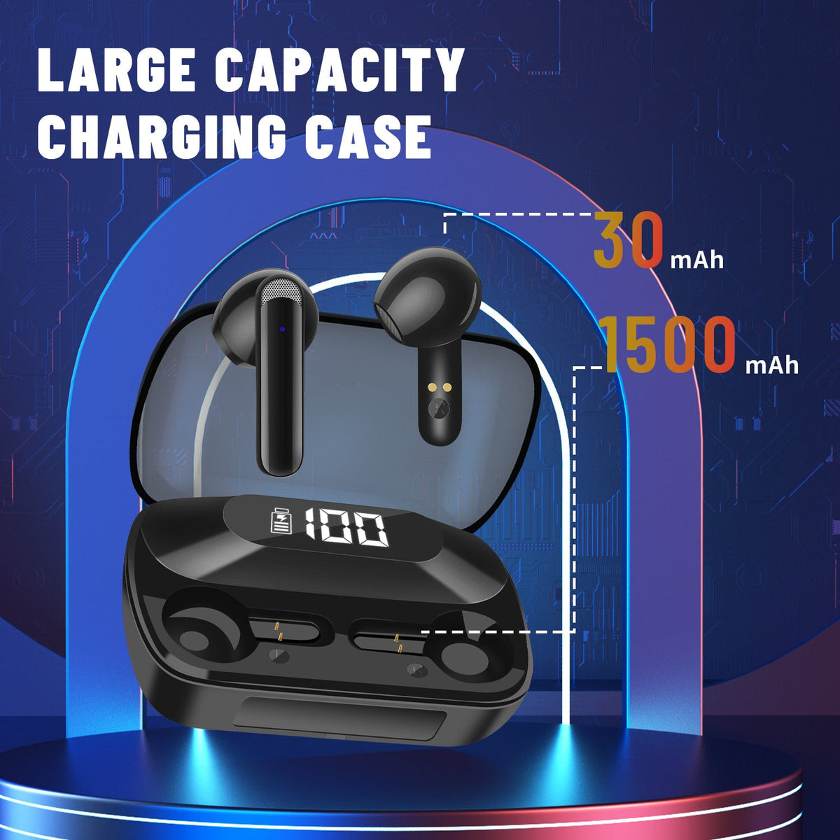 Power Bank TWS Earbuds With LED Battery Charging Case