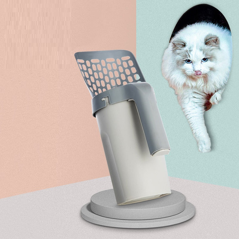 Portable Cat Litter Scoop Set With Attached Waste Holder