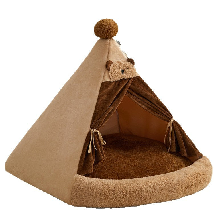 Enclosed Pet Tent Bed for Cozy, Secure Indoor Rest