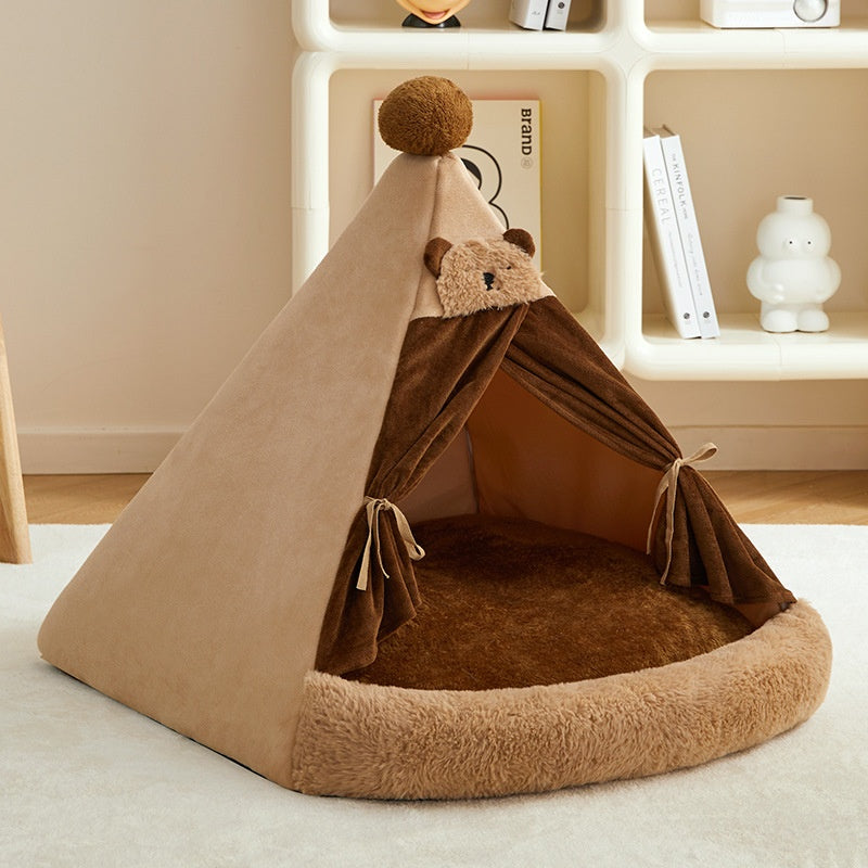 Enclosed Pet Tent Bed for Cozy, Secure Indoor Rest