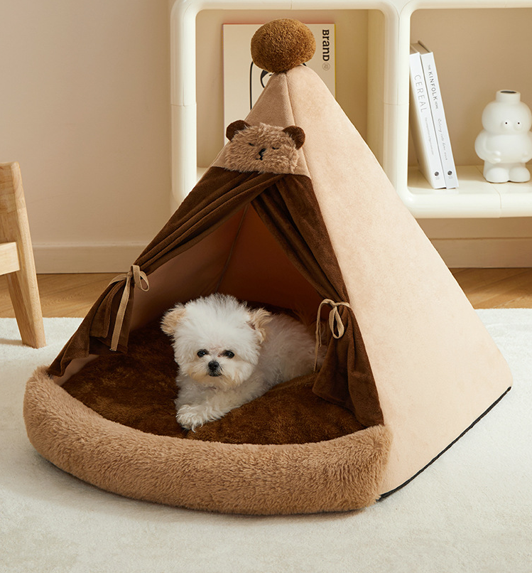 Enclosed Pet Tent Bed for Cozy, Secure Indoor Rest