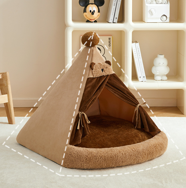 Enclosed Pet Tent Bed for Cozy, Secure Indoor Rest