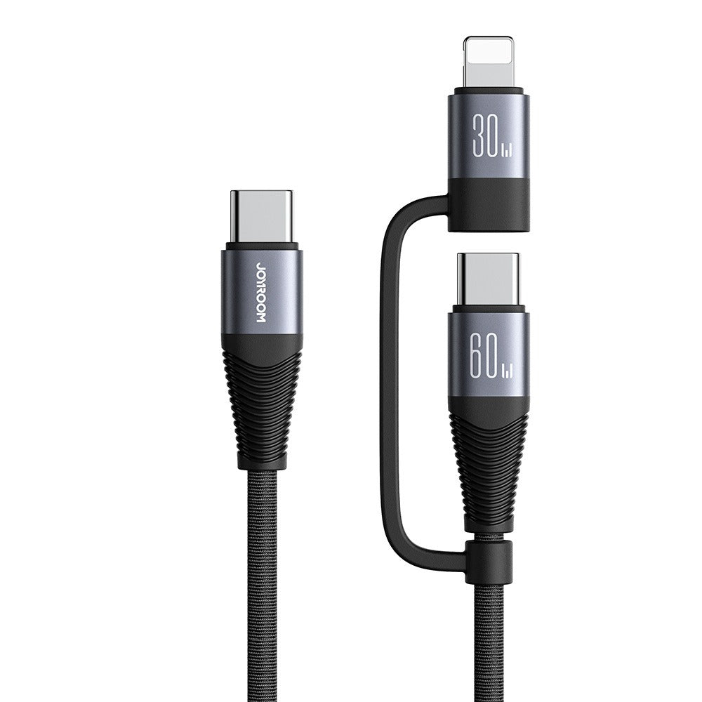 4-in-1 Braided Aluminum Charging Cable, 60W Fast Charge