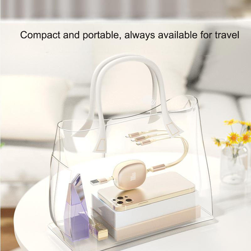 Retractable 3-in-1 Charging Cable with 100W Fast Charge