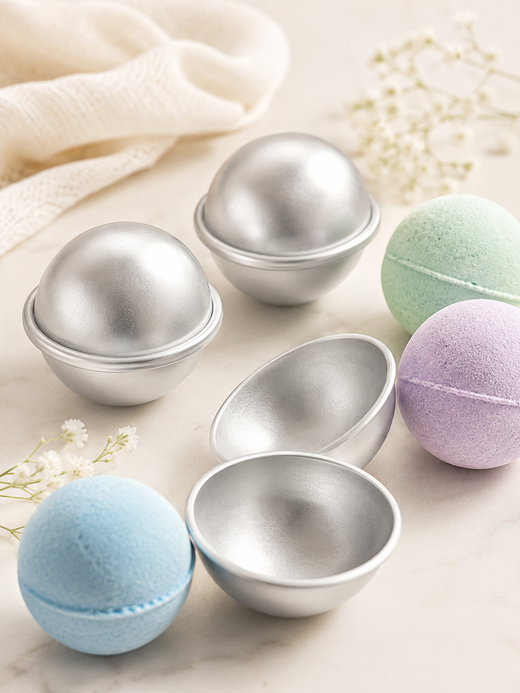 Aluminum Bath Bomb Molds 6-Pack — 3D Sphere DIY Kit