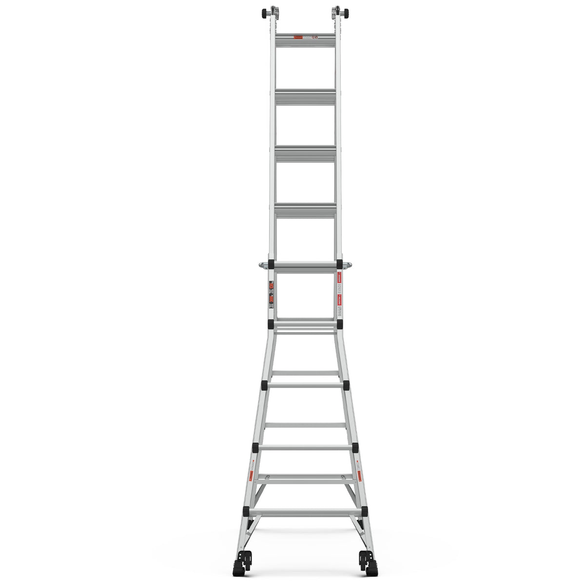 Multi-Position Aluminum Ladder with Wheels, 22 FT