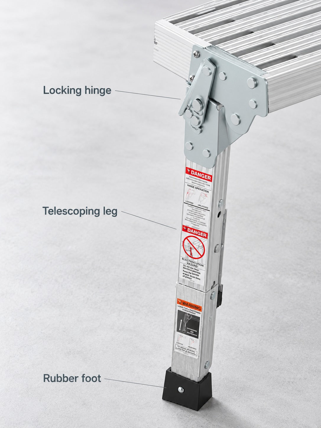 Stable Aluminum Work Platform, 40-Inch Adjustable Height