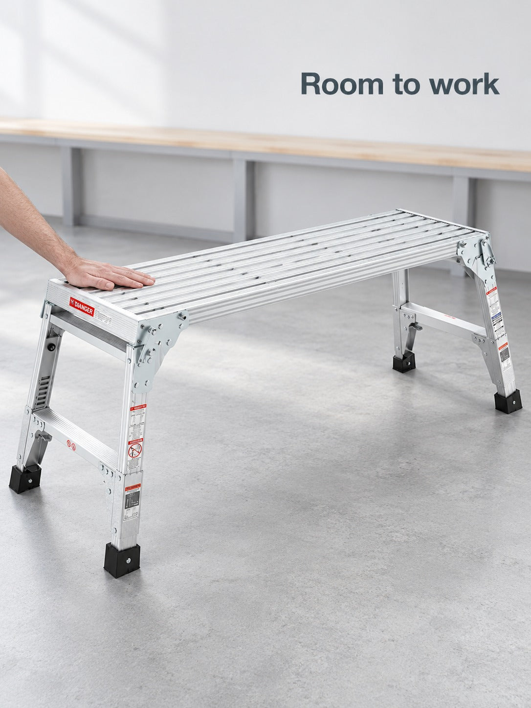 Stable Aluminum Work Platform, 40-Inch Adjustable Height