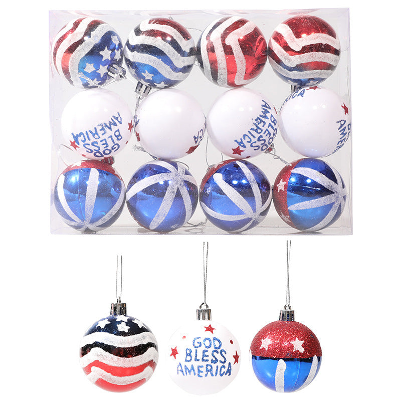 Patriotic Christmas Ornaments Set for Festive Trees