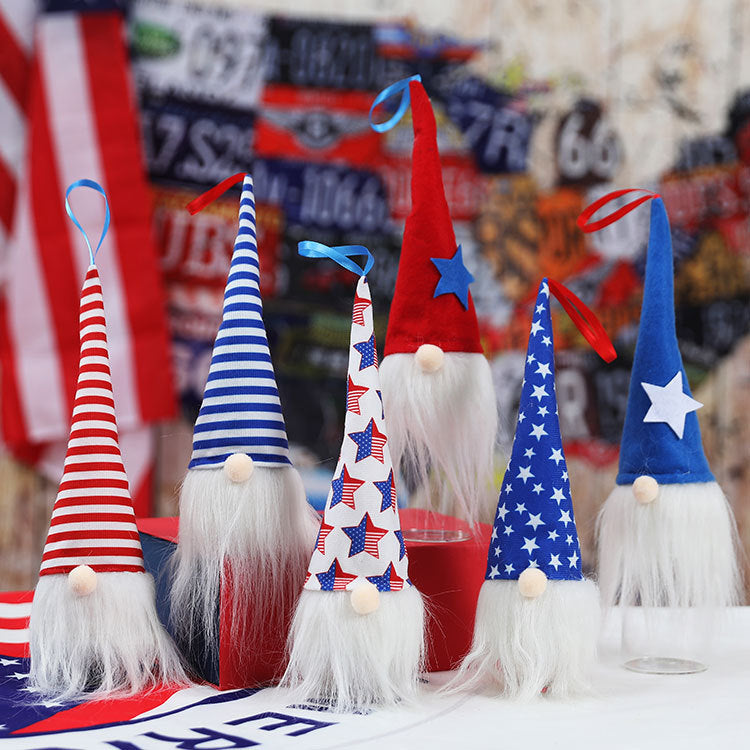 Patriotic Gnome Ornaments With Light-Up Holiday Charm