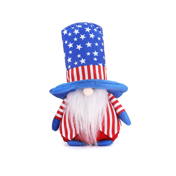 Patriotic Gnome Plush Doll for Fourth of July Decor