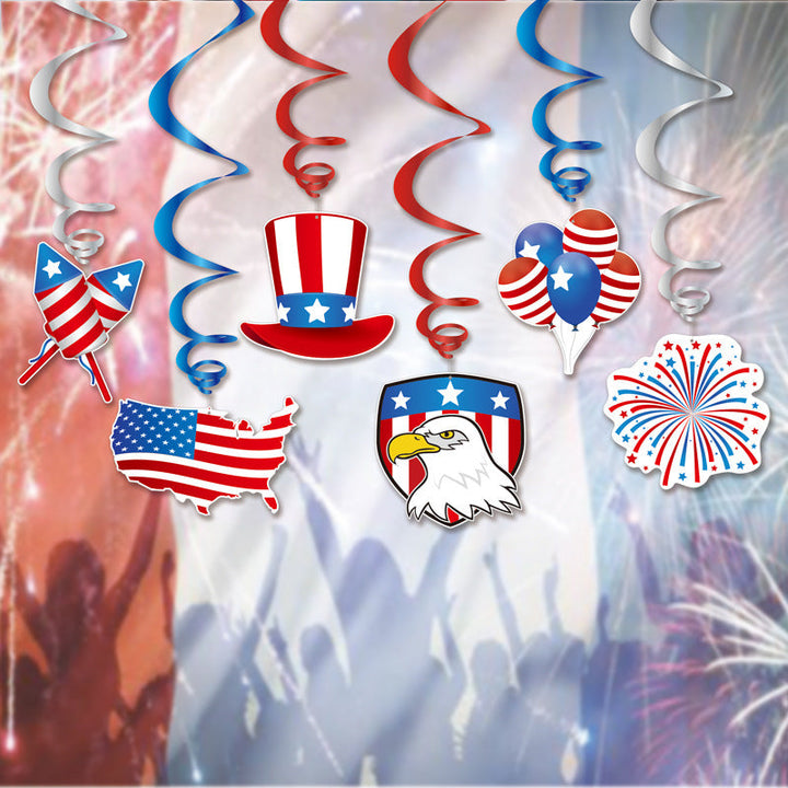 Fourth of July Hanging Decorations | 12-Piece Party Set