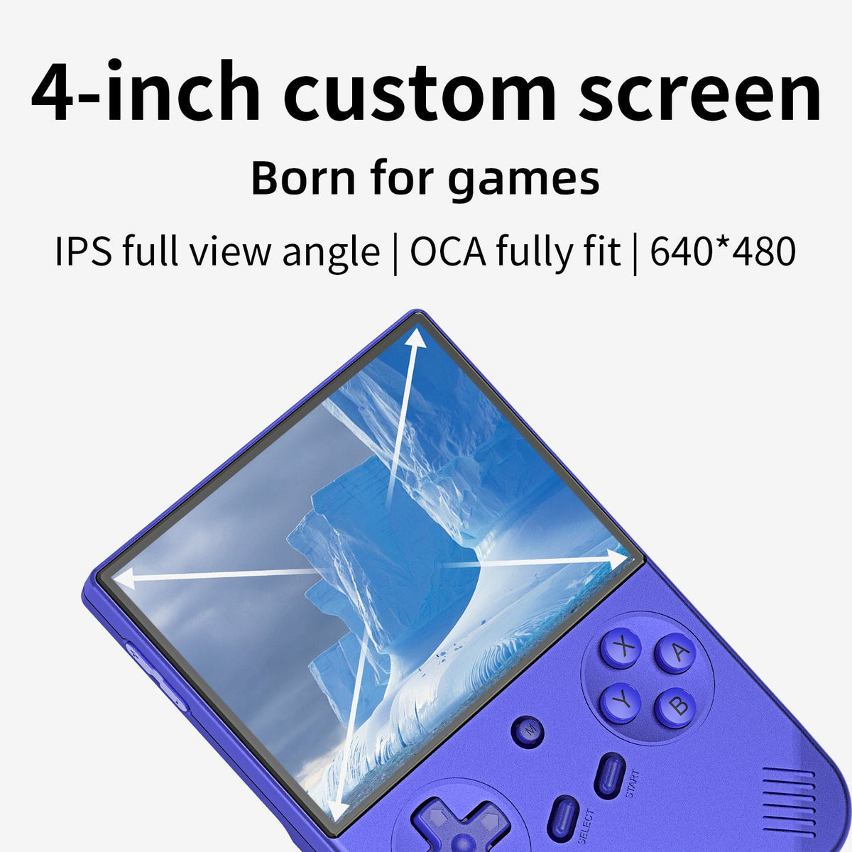 Retro Handheld Game Console, Vertical 4-Inch IPS Screen