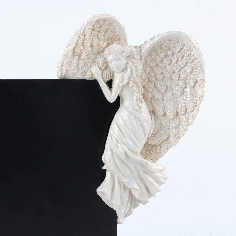 Angel Wall Decor With Sculpted Ivory Wing Accent Piece