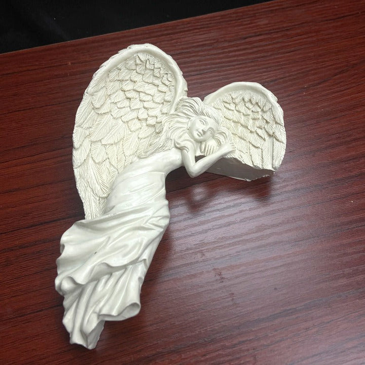 Angel Wall Decor With Sculpted Ivory Wing Accent Piece