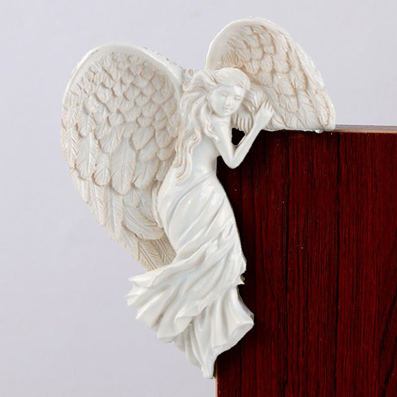 Angel Wall Decor With Sculpted Ivory Wing Accent Piece