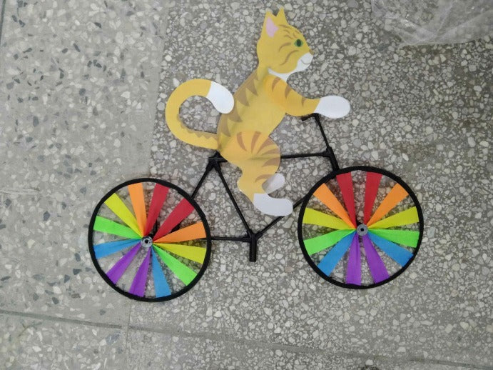 Animal Windmill Garden Decor With Spinning Rainbow Wheels