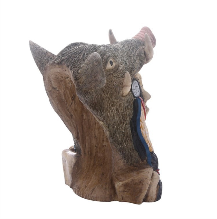 Animal Skull Resin Ornament Gothic Boar Head Sculpture