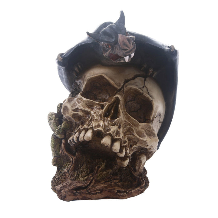 Gothic Skull Decor With Bat Detail for Dramatic Displays