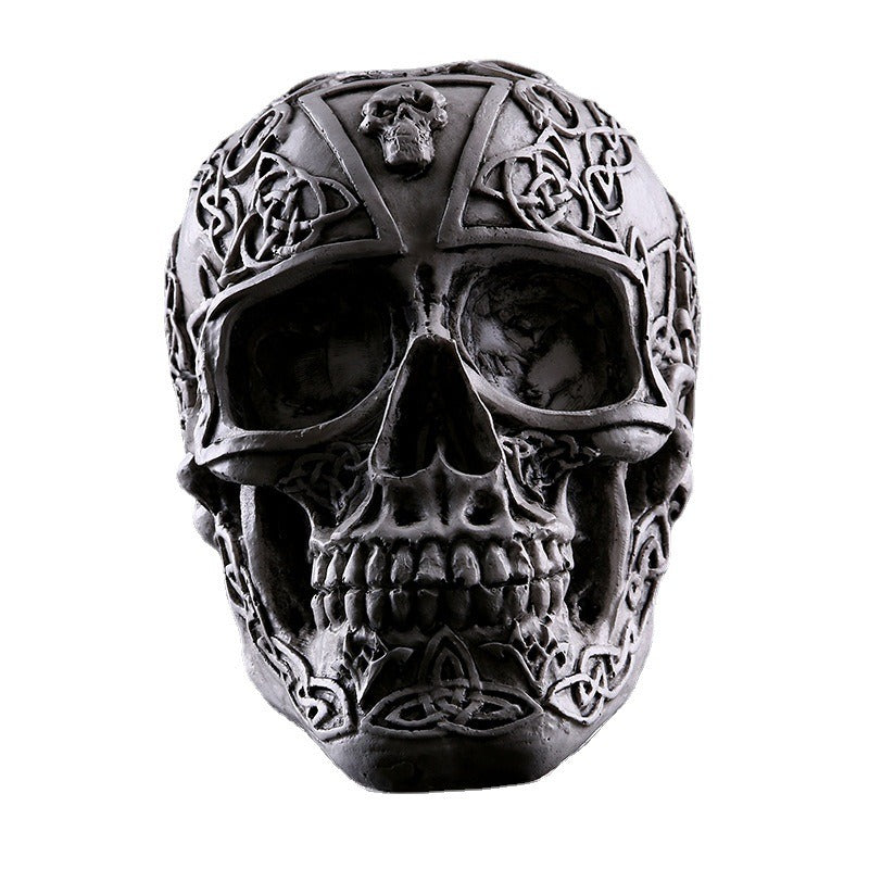 Celtic Resin Skull Ornament for Gothic Home Displays