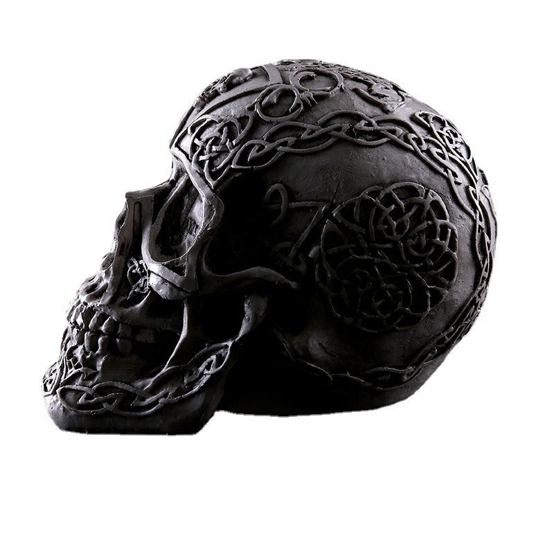 Celtic Resin Skull Ornament for Gothic Home Displays