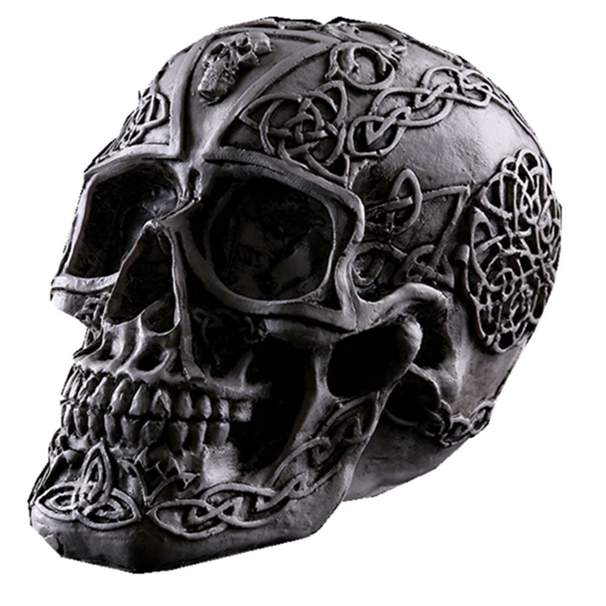 Celtic Resin Skull Ornament for Gothic Home Displays