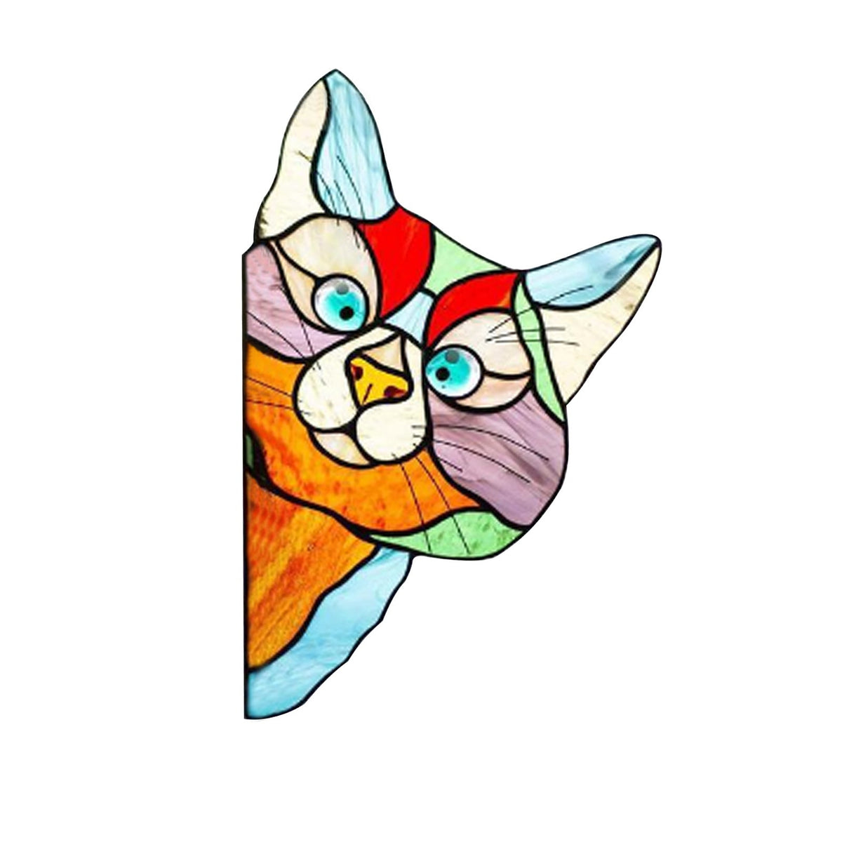 Cat Window Sticker – Colorful Peel-and-Stick Décor