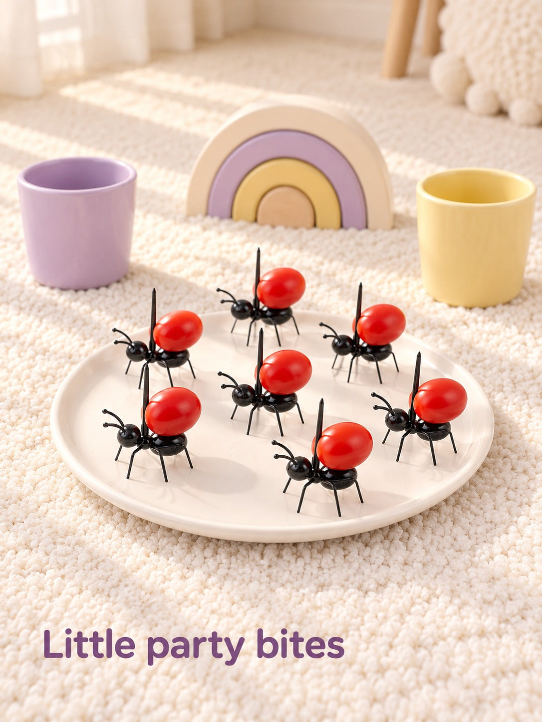Ant Fruit Picks Set of 12 for Kids' Parties & Snacks