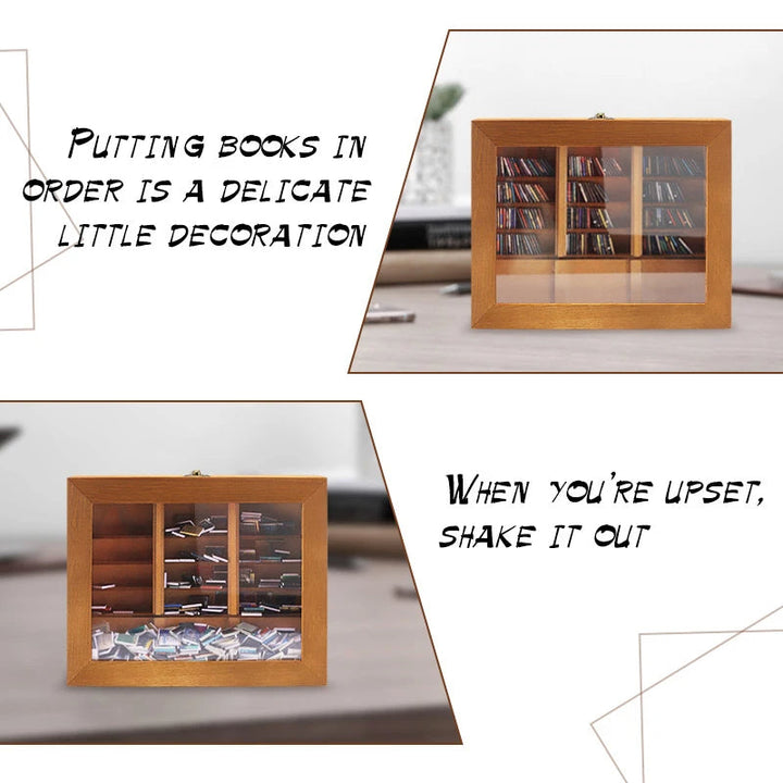 Miniature Bookshelf Decor for a Calming Desk Reset